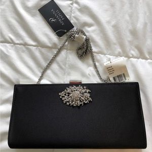 Black satin purse